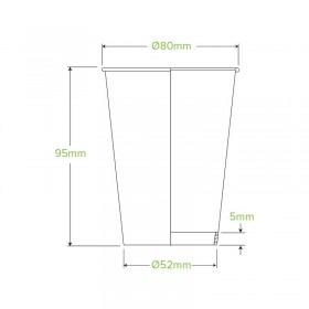 8oz Single Wall Bio Coffee Cup Leaf Kraft 1000 pcs
