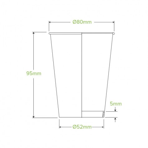 8oz Single Wall Bio Coffee Cup Leaf Kraft 1000 pcs
