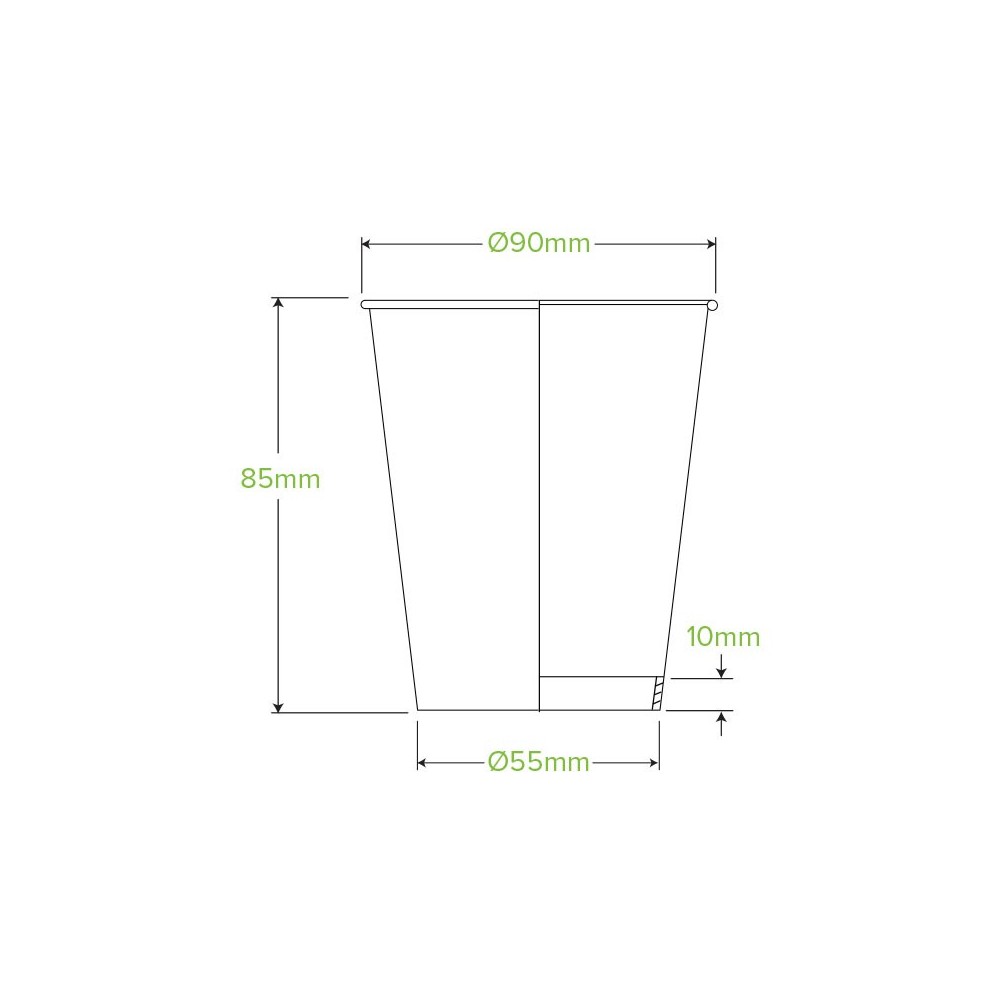 8oz (90mm) Single Wall Kraft Bio Coffee Cup 1000 pcs