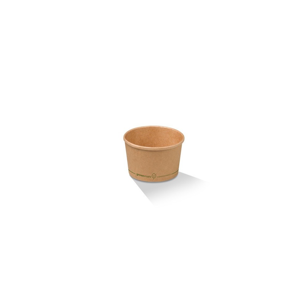 500 pcs 115x92x62 12oz Hot & Cold Biodegradable Bowls/Cup BROWN 