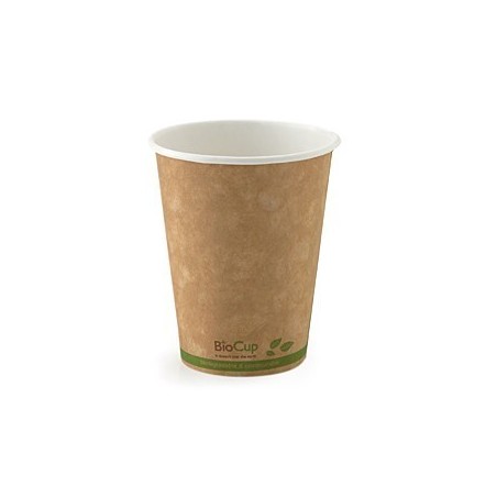 8oz Single Wall Bio Coffee Cup Leaf Kraft 1000 pcs