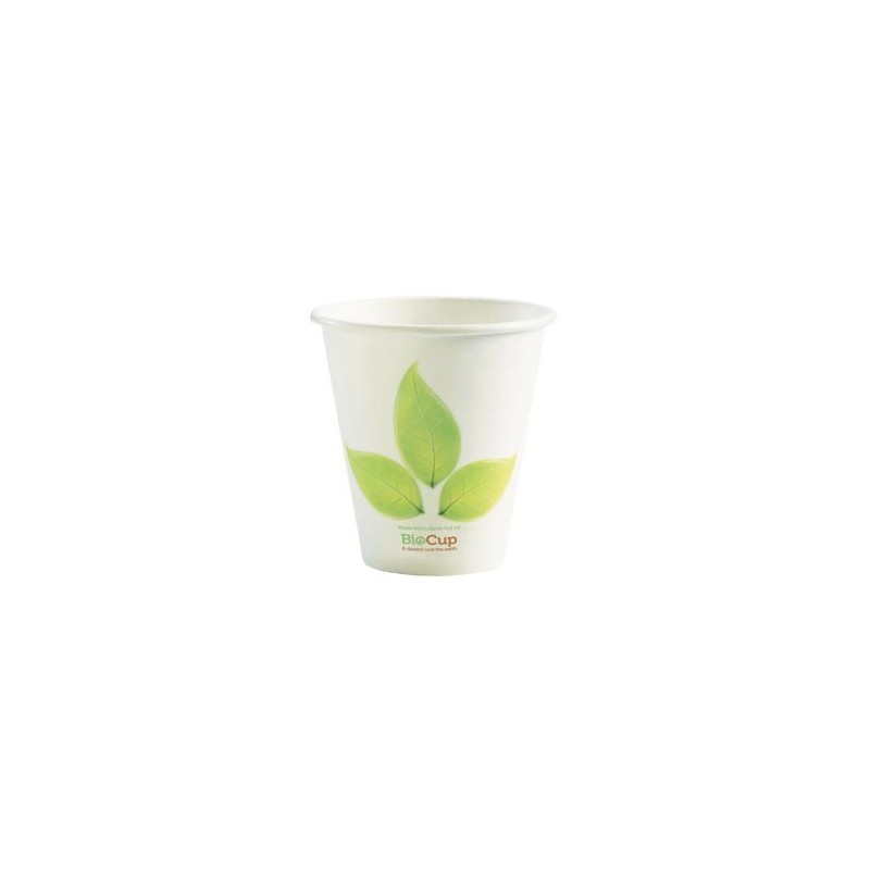8oz (90mm) Single Wall Green Leaf Bio Coffee Cup 1000 pcs